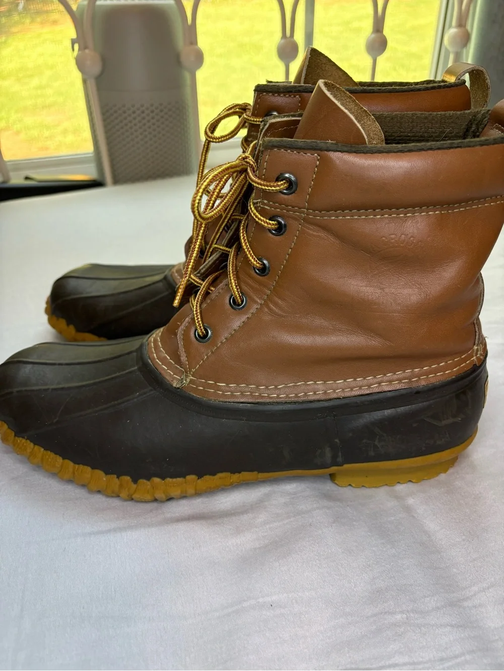 Vintage LaCrosse Duck Boots Mens 11 Brown Leather Rubber Made in USA Hunting